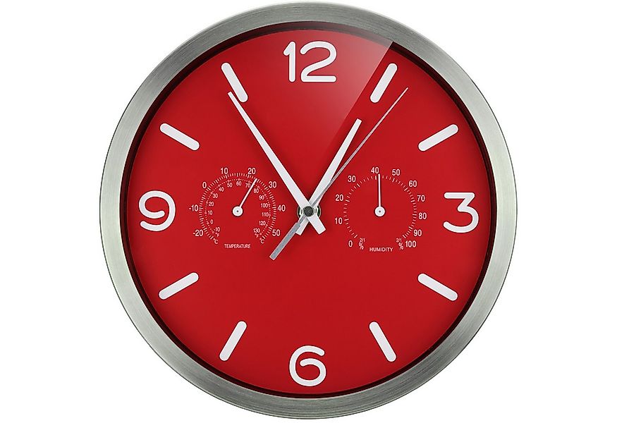 OPTUS Wanduhr MyTime ND DCF Thermo-/ Hygro- Wanduhr 25cm - rot günstig online kaufen