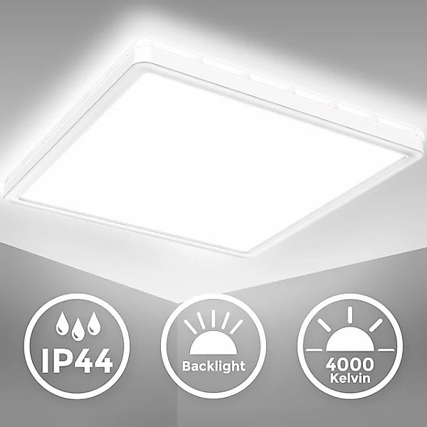 B.K.Licht LED Deckenleuchte »LED Bad-Deckenlampe, mit Backlight, Ultraflach günstig online kaufen
