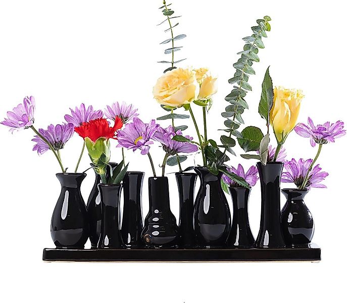 Jinfa Dekovase Handgefertigte kleine Keramik Deko Blumenvasen (Set, Je nach günstig online kaufen