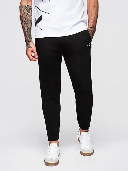 OMBRE Sweathose Jogginghose mit Bündchen und gummiertem Print günstig online kaufen