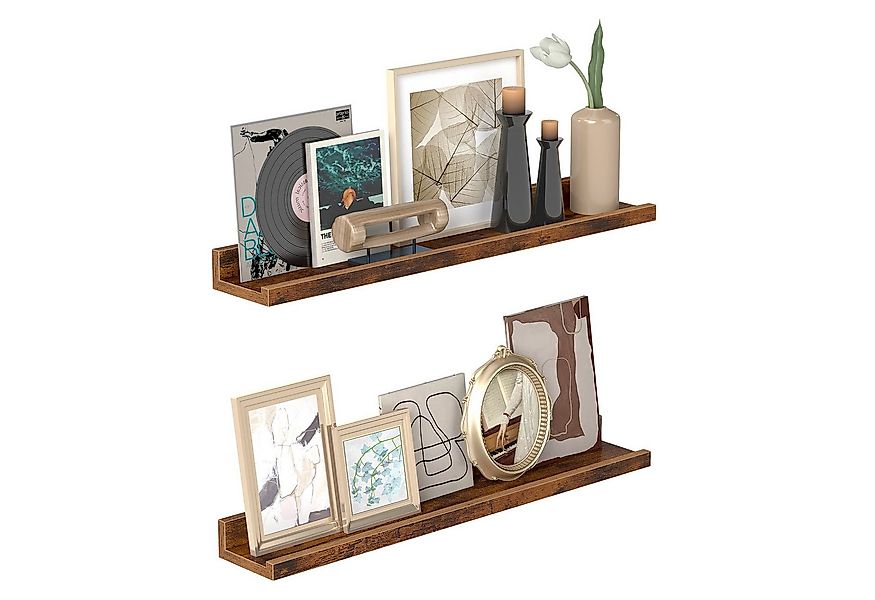 VASAGLE Wandregal, Schweberegale, 60/80 cm, 2er Set, für Küche, Wohnzimmer günstig online kaufen