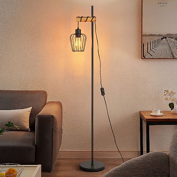 Nettlife Stehlampe Wohnzimmer Holz E27 Stehleuchte günstig online kaufen