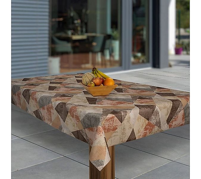 laro Tischdecke Wachstuch-Tischdecken Weihnachten Mediteran Karo Braun rech günstig online kaufen