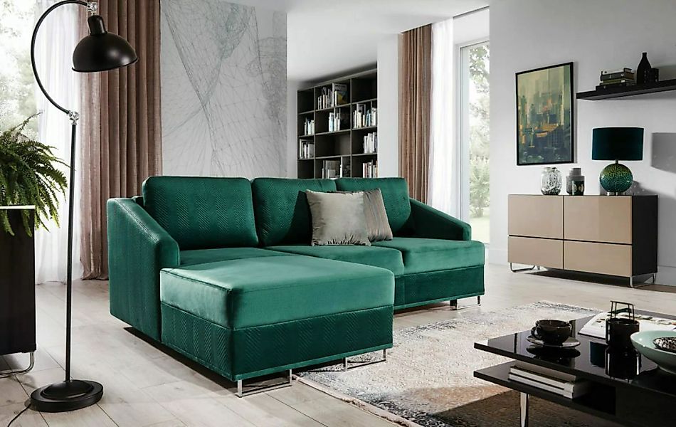 JVmoebel Ecksofa Luxus Ecksofa Couch - Smaragd Grüne Sofa Polster Eckgarnit günstig online kaufen