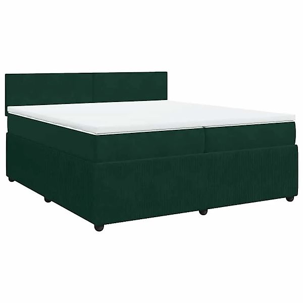 vidaXL Boxspringbett mit Matratze Dunkelgrün 200x200 cm Samt 3287827 günstig online kaufen