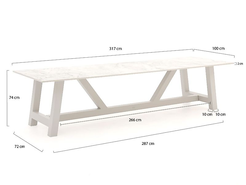 Bellagio Bresimo Gartentisch 317x100 cm günstig online kaufen