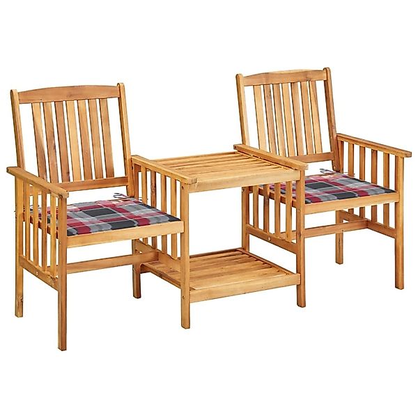 vidaXL Gartenstühle mit Teetisch und Kissen Akazie Massivholz 3061288 günstig online kaufen