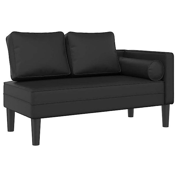 vidaXL Chaiselongue, Chaiselongue mit Kissen Schwarz Kunstleder günstig online kaufen