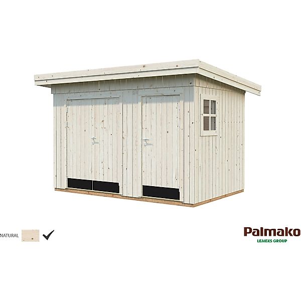 Palmako Kalle Holz-Gartenhaus Natur Pultdach Unbehandelt 221 cm günstig online kaufen