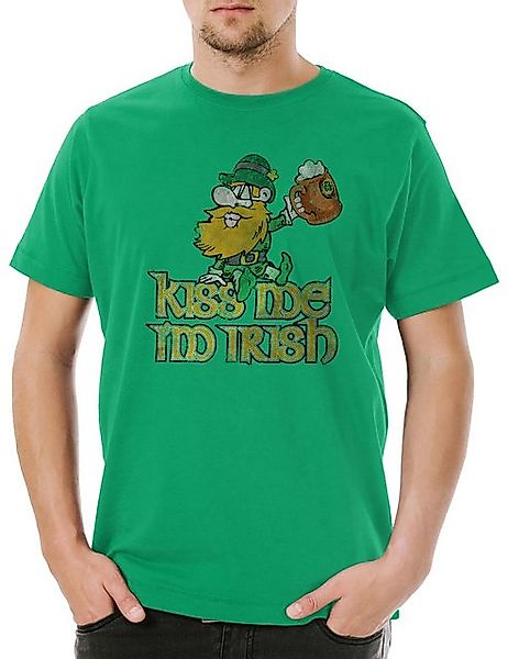 Urban Backwoods Print-Shirt Kiss Me I'm Irish Vintage Herren T-Shirt Clover günstig online kaufen