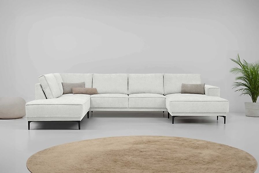 Places of Style Wohnlandschaft »XXL Sofa Oland, Struktur, Flachgewebe, Luxu günstig online kaufen