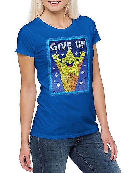 Urban Backwoods Print-Shirt Give Up Star Damen T-Shirt Gamer Admin Gaming N günstig online kaufen