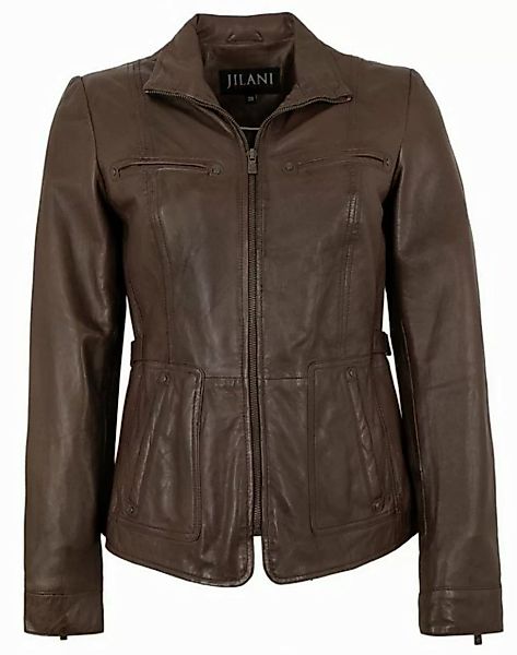 Jilani Lederjacke Violetta Jilani - Damen Lederjacke Lammnappa dunkelbraun günstig online kaufen