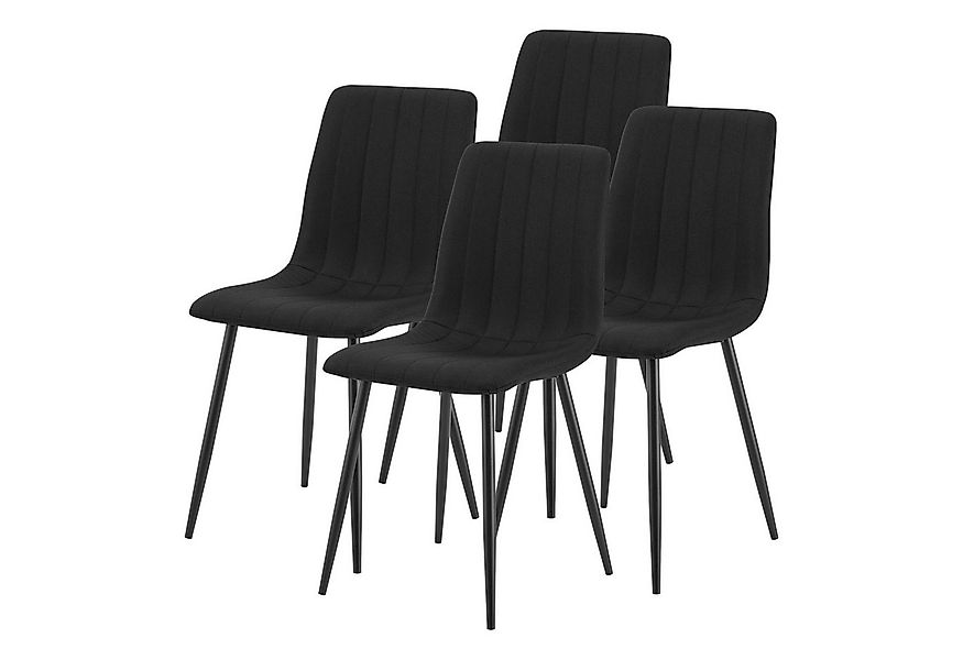 en.casa Esszimmerstuhl, »Elsern« 4er Set Küchenstuhl Schwarz günstig online kaufen
