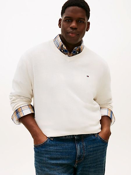 Tommy Hilfiger Big & Tall V-Ausschnitt-Pullover "BT-ESSENTIAL COTTON" Rippb günstig online kaufen
