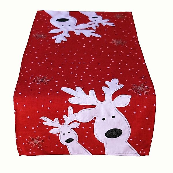 texpot Tischdecke Tischläufer Stickerei lustiger Elch günstig online kaufen