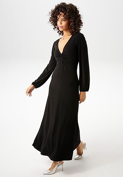 Aniston CASUAL Maxikleid mit raffiniertem Knoten günstig online kaufen