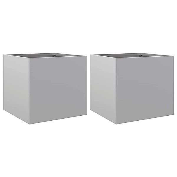 vidaXL Pflanzkübel 2 Stk Silbern 32x30x29 cm Verzinkter Stahl 841546 günstig online kaufen