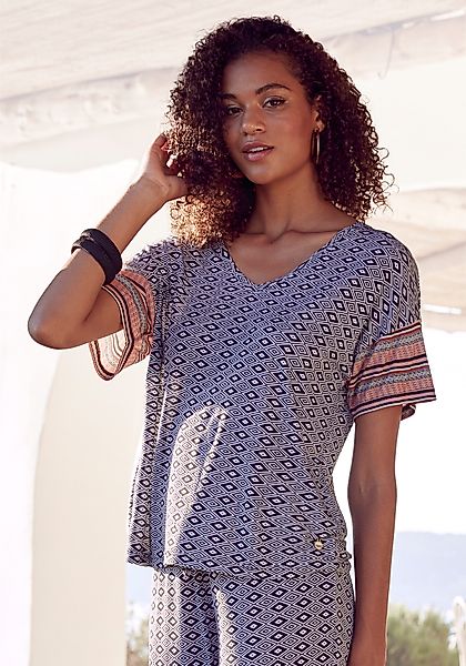 Vivance Dreams Pyjamaoberteil, in schönem Ethno-Design günstig online kaufen