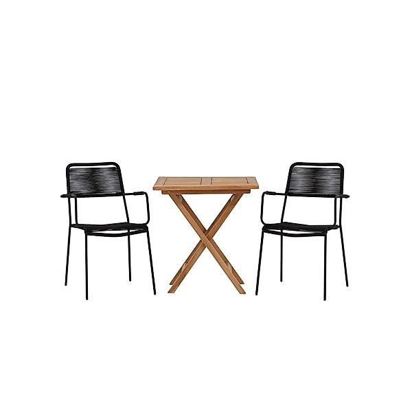 ebuy24 Kenya Gartenset Tisch 2 Stühle Natur Schwarz günstig online kaufen
