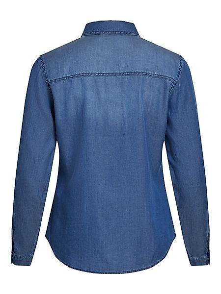 Vila Jeansbluse VIBista (1-tlg) Drapiert/gerafft günstig online kaufen