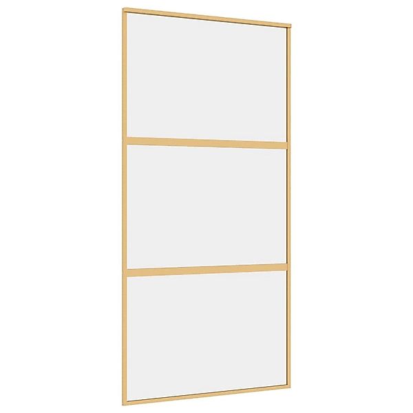 vidaXL Schiebetür Golden 102,5x205 cm ESG-Klarglas und Aluminium 155150 günstig online kaufen