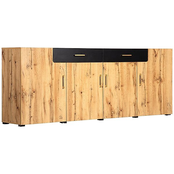 Merax Sideboard, Holz,Kommode in Eiche,Highboard,Anrichte,Breite: 208cm günstig online kaufen