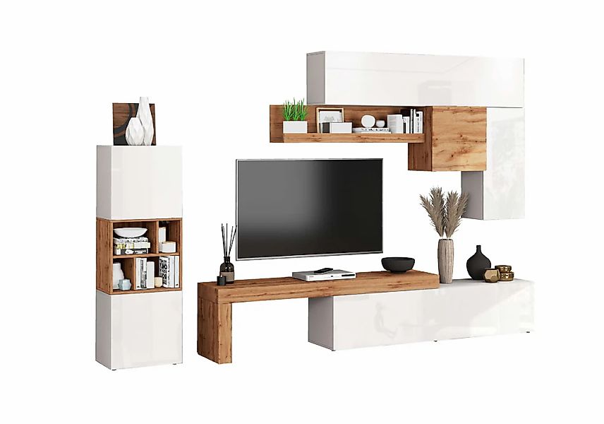 INOSIGN Wohnwand "Chronos Wohnwand, Medienwand, 8-er set", (Set, 8 St.), ca günstig online kaufen