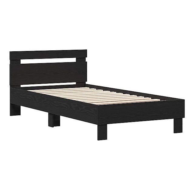 vidaXL Bett Bettrahmen mit Kopfteil Schwarz Eichen-Optik 193 x 95 x 88 cm ( günstig online kaufen