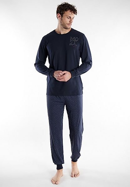 TOM TAILOR Schlafanzug Rhodos (2 tlg) Langarm, Rundhalsausschnitt, gepunkte günstig online kaufen