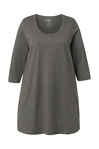Ulla Popken Longshirt Longshirt A-Linie Rundhalsausschnitt günstig online kaufen