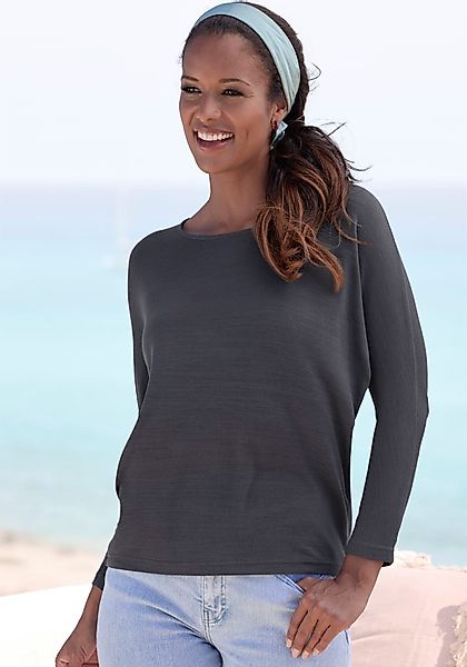 LASCANA Langarmshirt "mit Fledermausärmeln", aus weichem Viskose-Feinstrick günstig online kaufen
