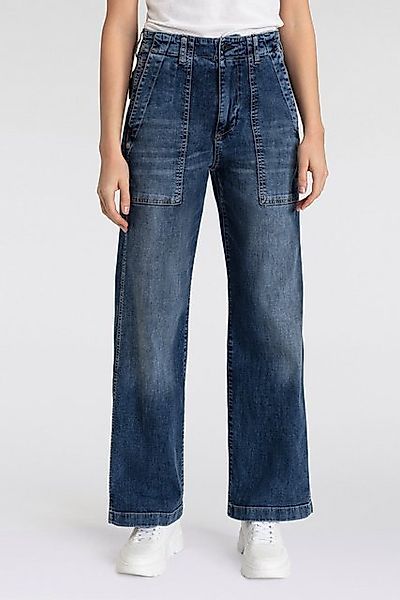 Herrlicher 5-Pocket-Jeans Fatique Women Wide Recycled Light Denim mit große günstig online kaufen