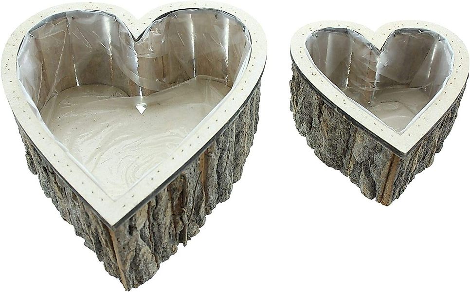 Dekoleidenschaft Pflanzschale "Herz" aus Holz, rustikales günstig online kaufen
