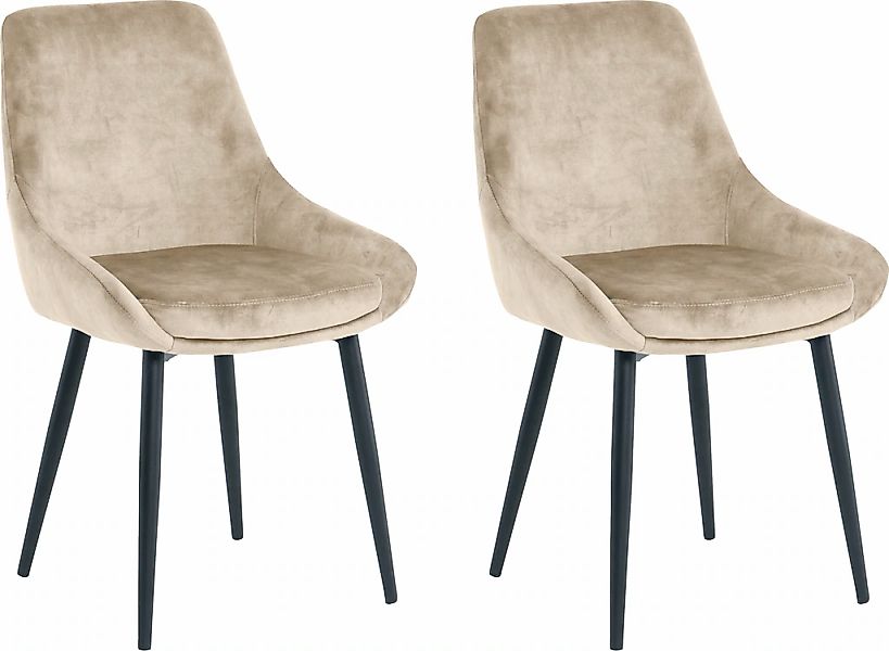 SIT Polsterstuhl (Set) 2 Samt glamouröser Bezug in Samtoptik günstig online kaufen