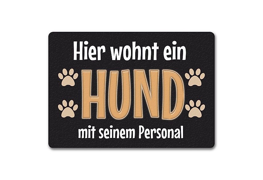 speecheese Fußmatte Fußmatte Hier wohnt ein Hund mit seinem Personal Türmat günstig online kaufen