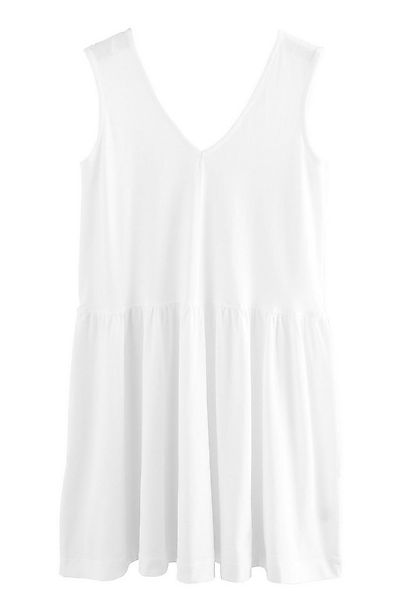 Next Minikleid Minikleid mit V-Ausschnitt aus Baumwolljersey (1-tlg) günstig online kaufen