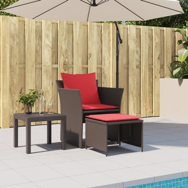 vidaXL Gartenlounge-Set Gartenstuhl mit Fußhocker Braun günstig online kaufen