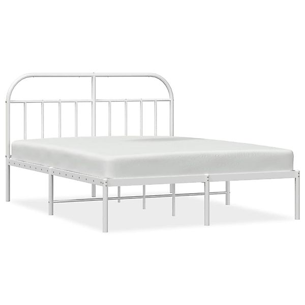 vidaXL Bettgestell mit Kopfteil Metall Weiß 140x190 cm Modell 41741229 günstig online kaufen