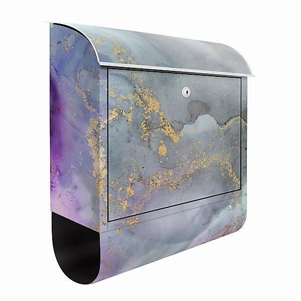 Briefkasten Abstrakt Farbexperimente Marmor Regenbogen und Gold günstig online kaufen