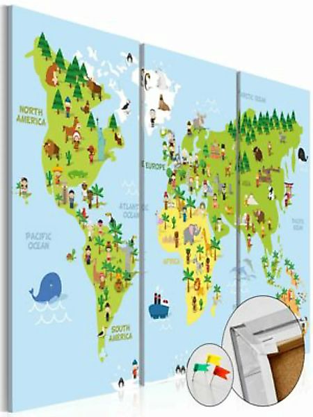 artgeist Pinnwand Bild Children's World [Cork Map] mehrfarbig Gr. 60 x 40 günstig online kaufen