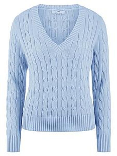 V-Pullover Peter Hahn blau günstig online kaufen