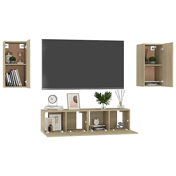 VidaXL 4-tlg. TV-Schrank-Set Sonoma-Eiche Holzwerkstoff  Modell 10 günstig online kaufen