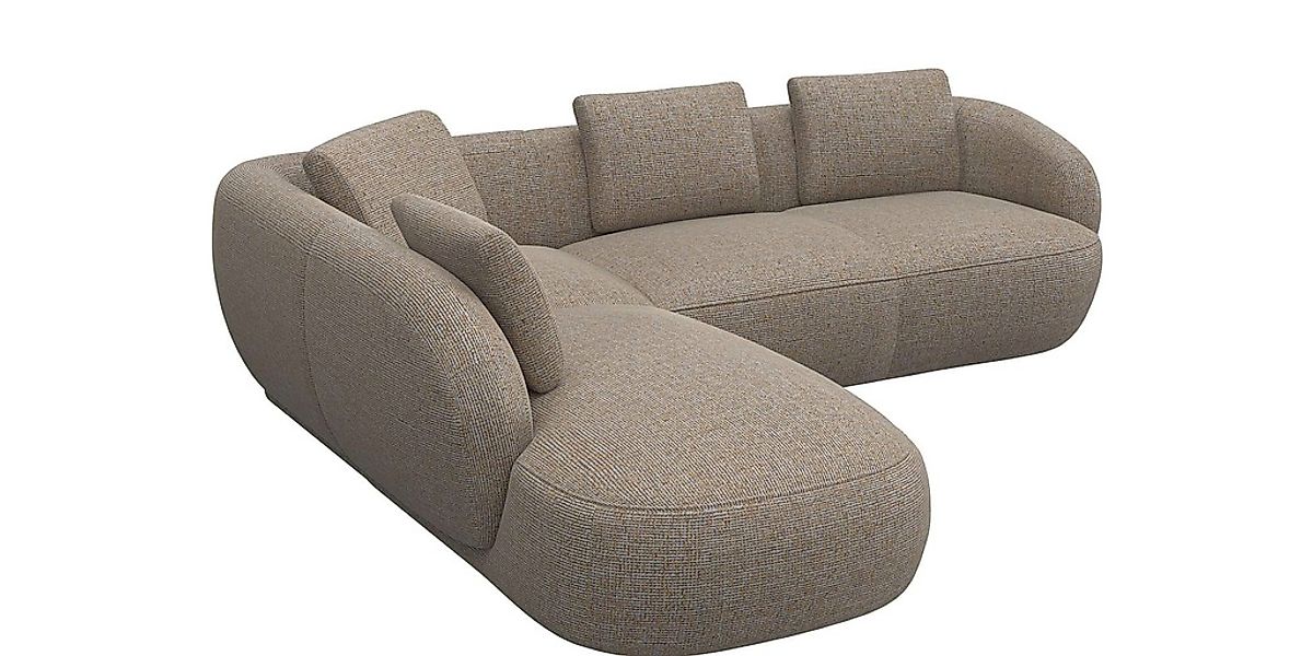 FLEXLUX Ecksofa "Torino, rund, L-Form, Sofa-Ecke mit Ottomane", Modernes, o günstig online kaufen