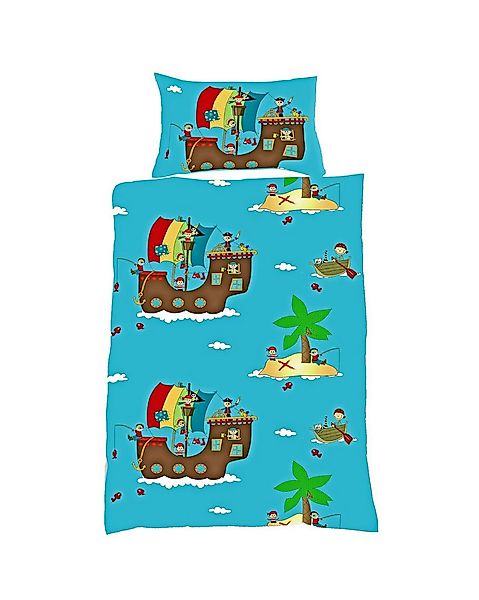 JACK Babybettwäsche 100x135cm Piratenschiff Pirat Schatz Fleuresse, Biber, günstig online kaufen