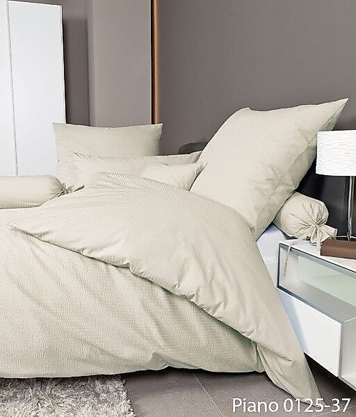 Janine Janine Mako-Soft-Seersucker Bettwäsche PIANO 0125 naturell Größe:  2 günstig online kaufen