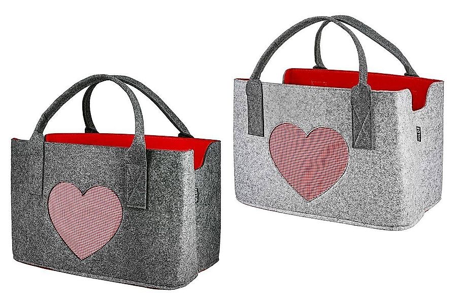 GILDE Shopper Filztasche in Dunkelgrau "LOVE" günstig online kaufen