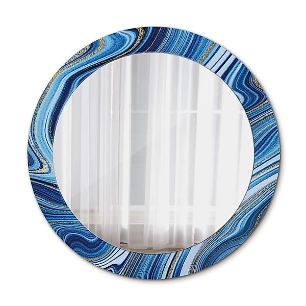 Tulup Bedruckter Spiegel Marmorfluss 70x70 cm Runder Spiegel Bedrucktem Rah günstig online kaufen