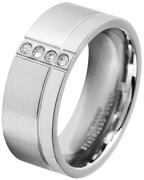 Adelia´s Fingerring Damen Ring aus Edelstahl mit Strass Steinchen günstig online kaufen