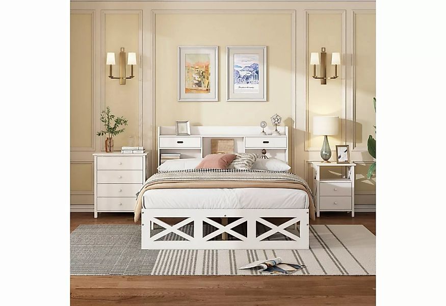 Celya Holzbett mit Holz Lattenroste, Komplettschlafzimmer Set, Modernes Des günstig online kaufen